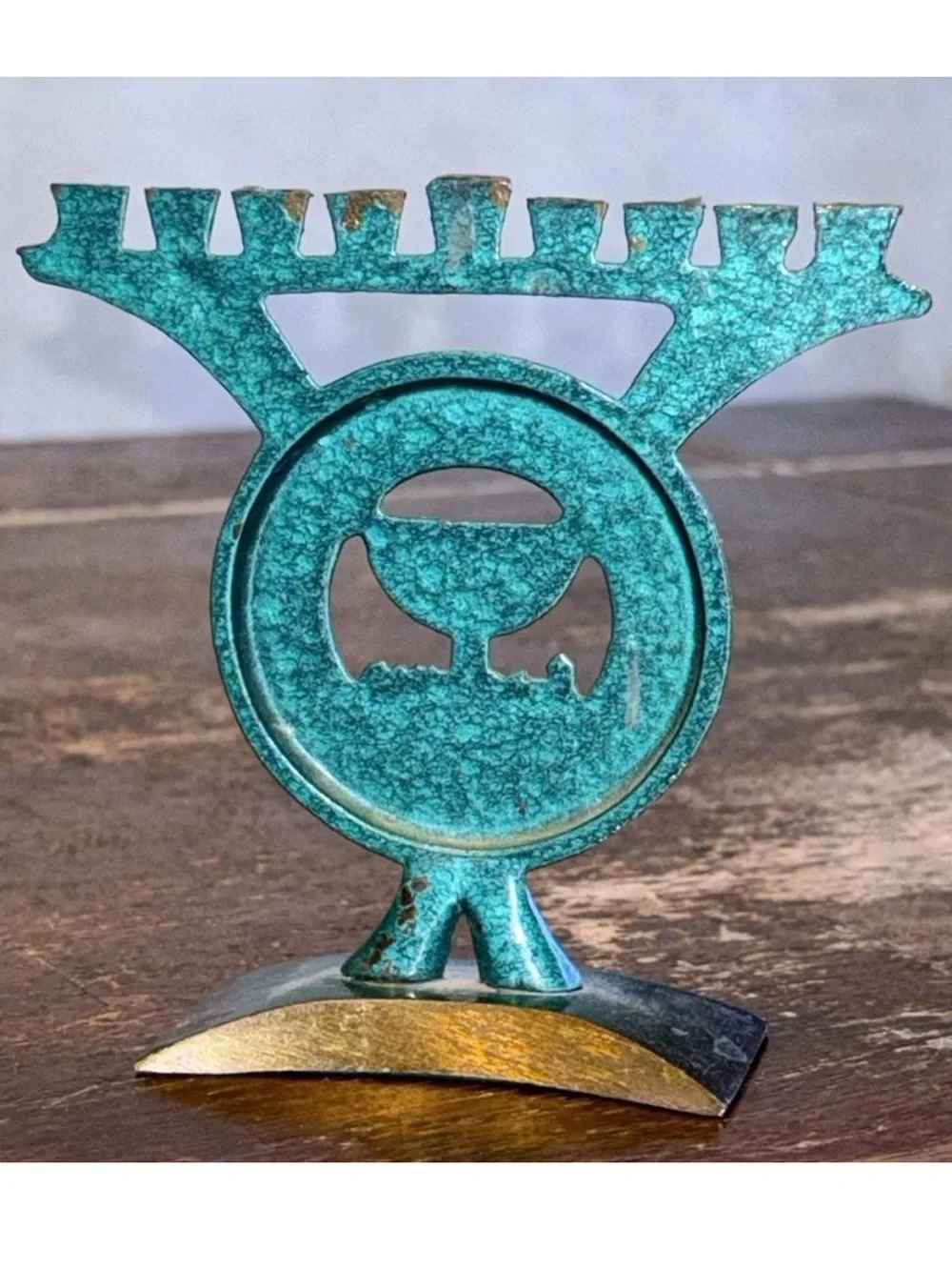 (2) Vintage Mini Brass Metal Menorahs